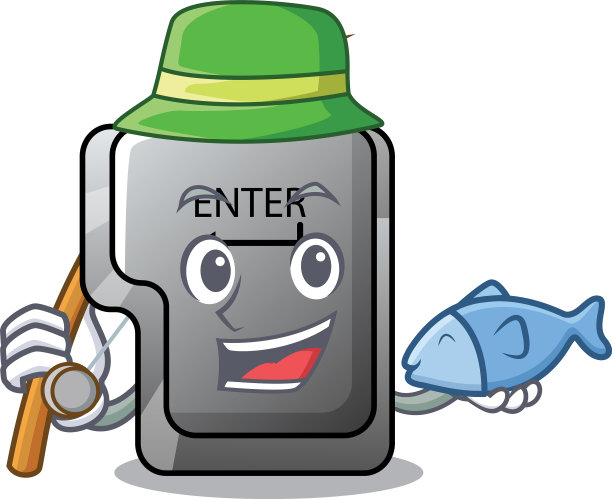 钓鱼按钮进入隔离卡通图片下载