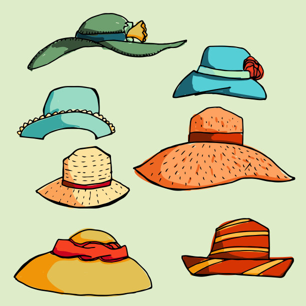 时尚设置在手绘风格图片下载