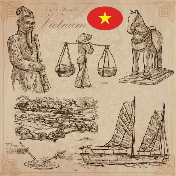 越南生活图片包手绘图片下载