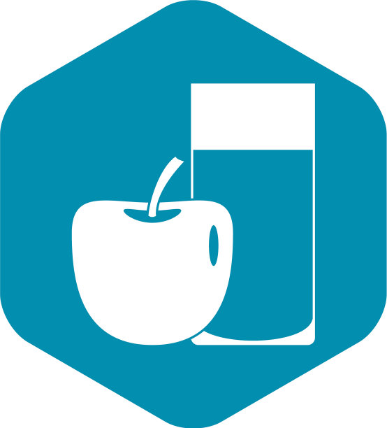 玻璃饮料和苹果图标简单的风格图片下载