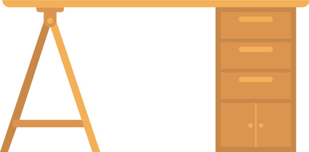 白色背景的办公桌图片下载