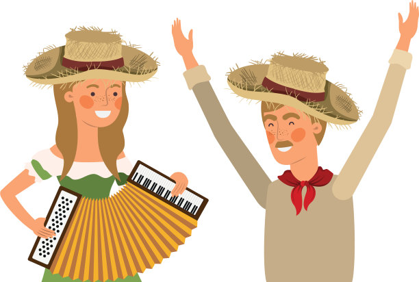 农民与乐器相结合图片下载