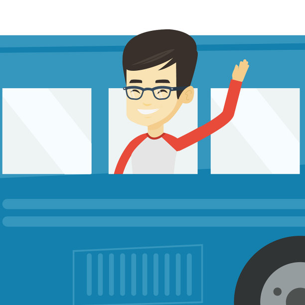 一名男子在车窗外挥手图片下载