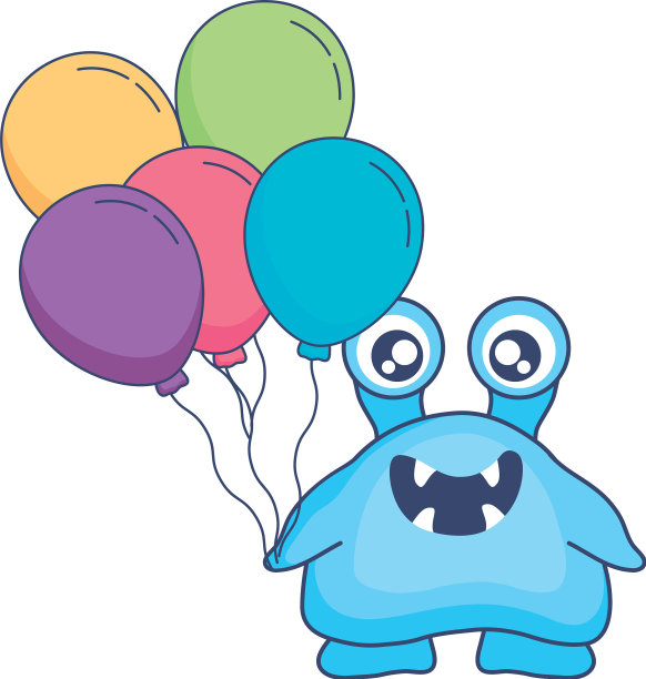 疯狂的怪物，气球，氦气，漫画人物图片下载