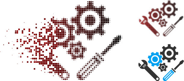 溶解像素半色调机制工具图标图片下载