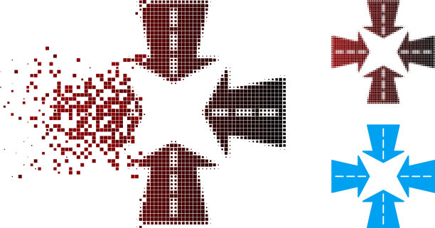 灰尘像素半色调合并方向图标图片下载