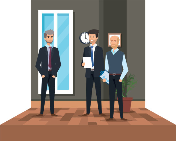 一对商人在办公室场景图片下载