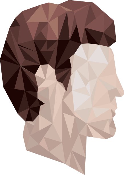 侧视图男性抽象多边形肖像图片下载