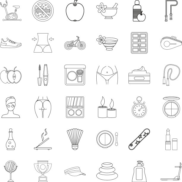 美丽图标设置轮廓风格图片下载