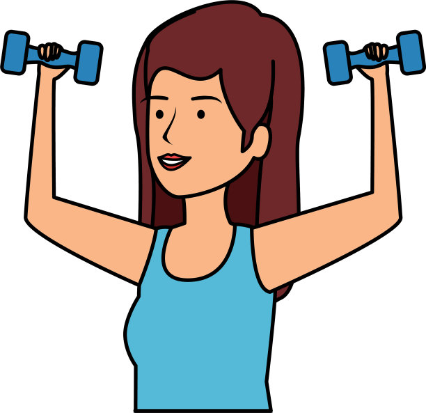 可爱的女孩举起哑铃图片下载