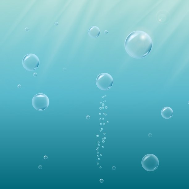 水下的泡泡和闪光图片下载