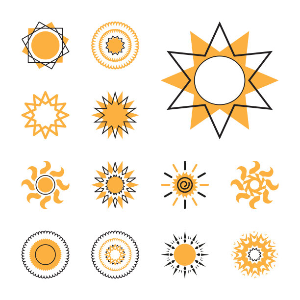 太阳图标集图片下载