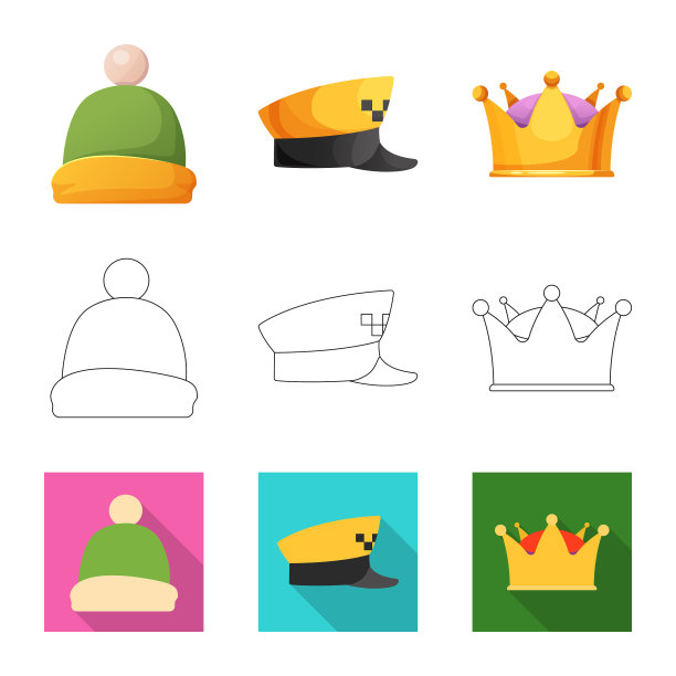 头饰和帽子图标的设计图片下载