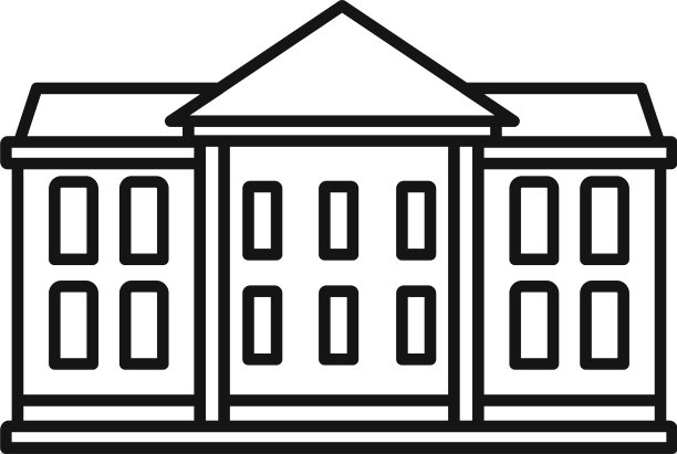 经典的法院图标轮廓风格图片下载