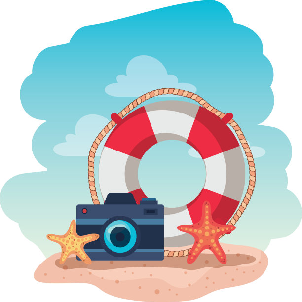 海洋浮子与照相机和海星图片下载