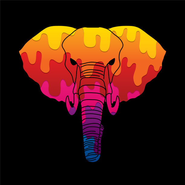 愤怒的大象头正面观图片下载