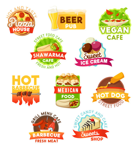 快餐、烧烤和啤酒的图标图片下载