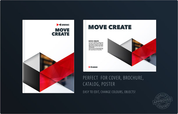 宣传册设计三角形模板五颜六色图片下载