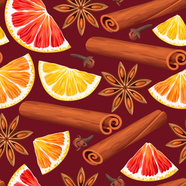 无缝橙和香料图片下载