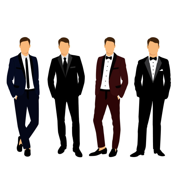 婚礼男士套装和男士无尾礼服图片下载