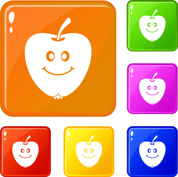 微笑的苹果图标设置颜色图片下载