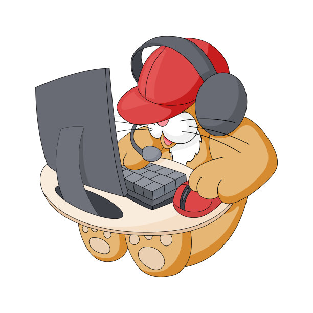 小猫坐着玩电脑游戏图片下载