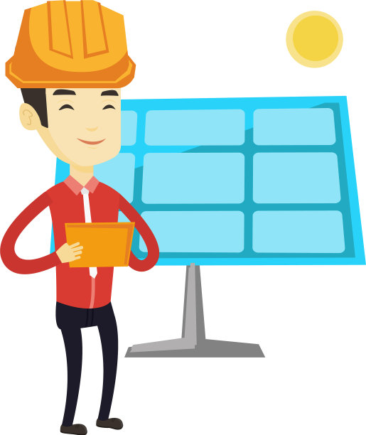 太阳能发电厂的亚洲工人图片下载