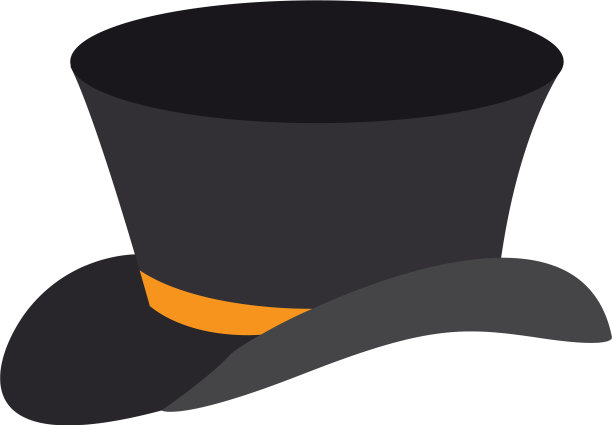 带丝带的隔离优雅大礼帽图片下载