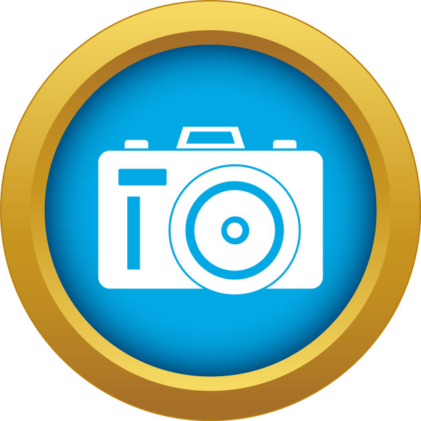 相机图标蓝色孤立图片下载
