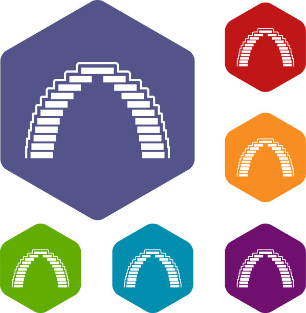 金字塔拱门图标六面体图片下载