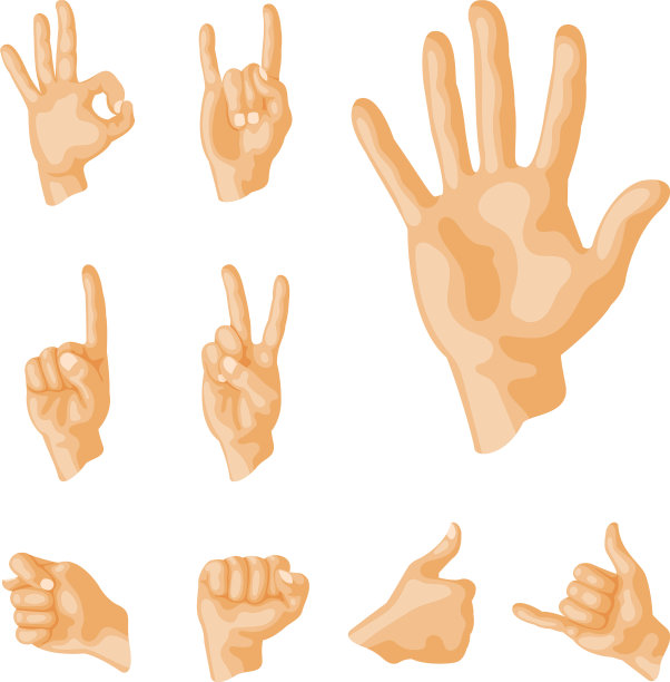 手聋哑不同的手势，人的手臂图片下载