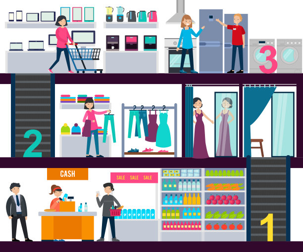 购物中心信息图表模板图片下载