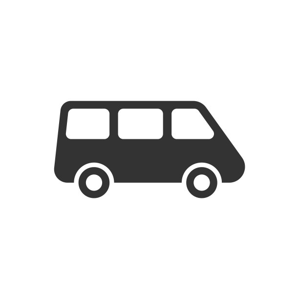 扁平风格的乘客小型货车标志图标图片下载