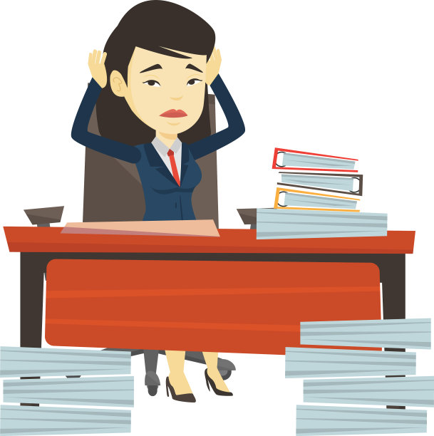 在办公室工作的绝望女商人图片下载