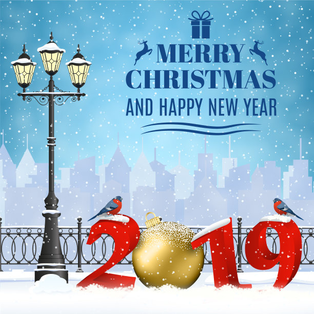 圣诞节冬天的城市图片下载