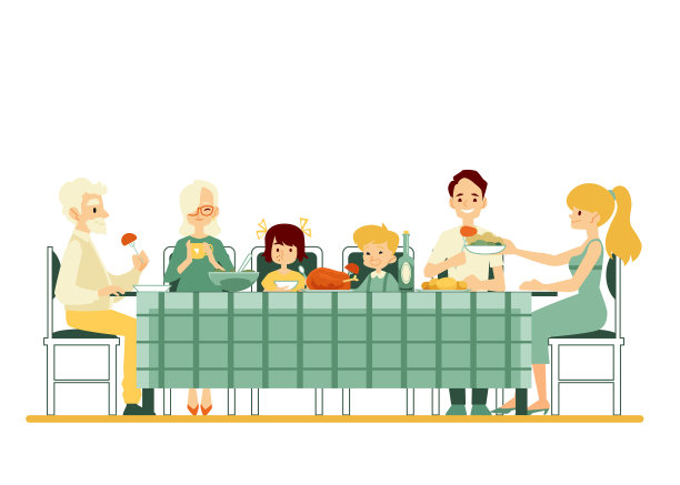 三代同堂共进晚餐图片下载