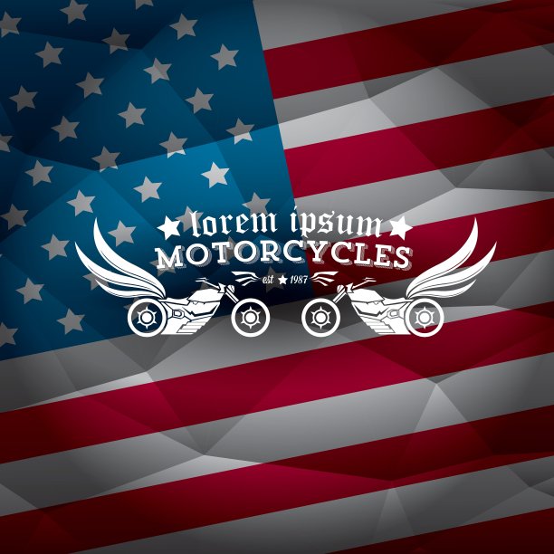 老式美国摩托车俱乐部的标签或徽章图片下载