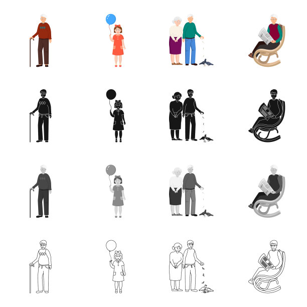 人物和化身符号集的设计图片下载