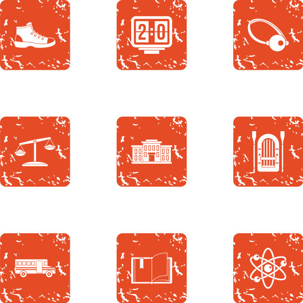 化学运动图标设置垃圾摇滚风格图片下载