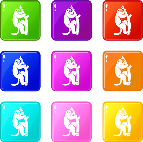 猕猴在树上图标9集图片下载