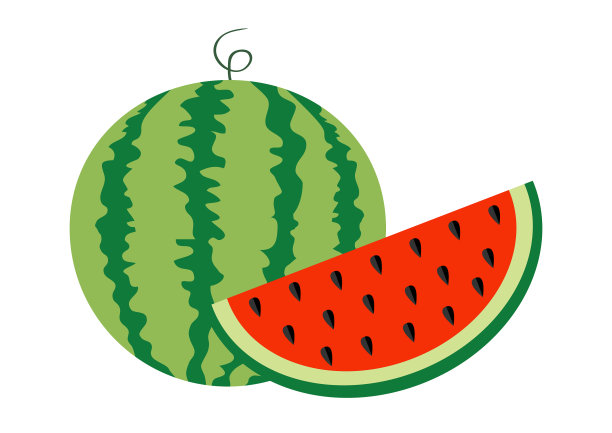 西瓜整块熟青茎切片切成两半图片下载