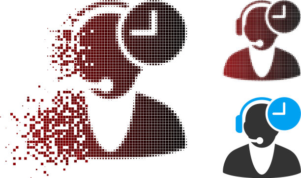 分割像素半色调操作符时间图标图片下载