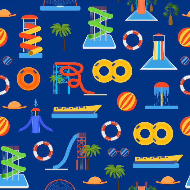 卡通水上乐园无缝模式图片下载