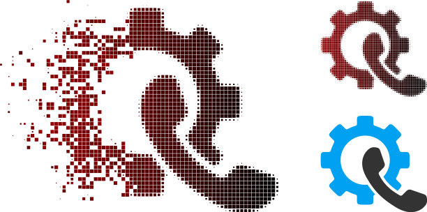 破碎的像素半色调手机配置图标图片下载