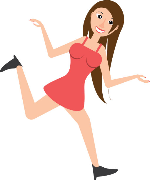 女人庆祝卡通图片下载