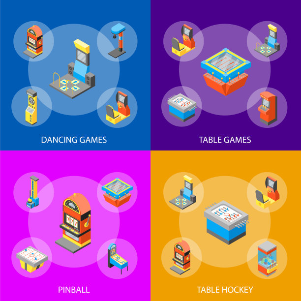 游戏机3d旗帜设置等距视图图片下载