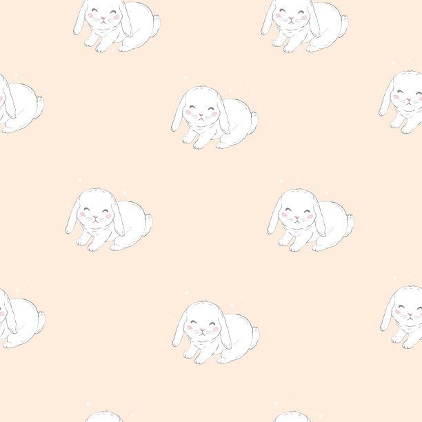 无缝模式与卡通兔子的孩子图片下载