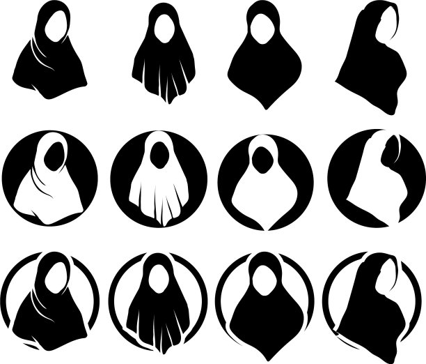 黑色头巾模板图片下载