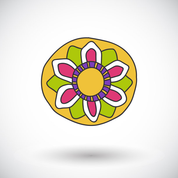 宽边帽图标与圆形阴影图片下载