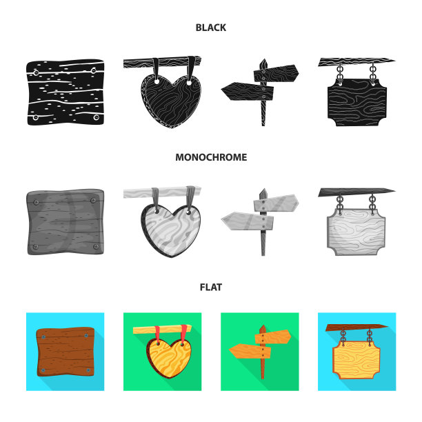 原始和森林标识的设计集原始图片下载